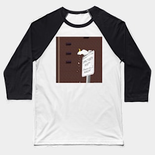 Littering Cockatoo Prohibited Sign Brick Wall Baseball T-Shirt